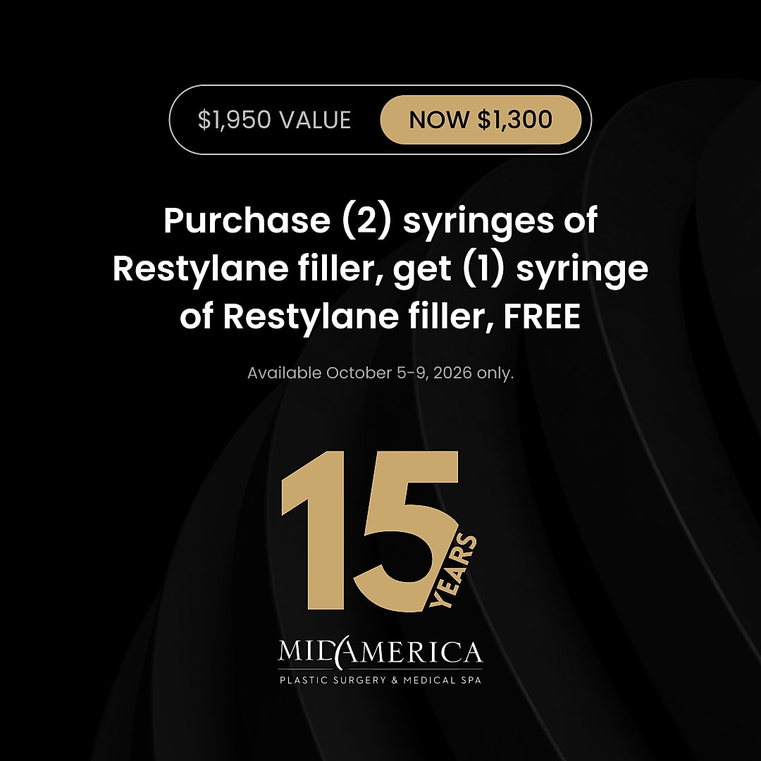 Restylane filler promotion at MidAmerica Medical Spa.
