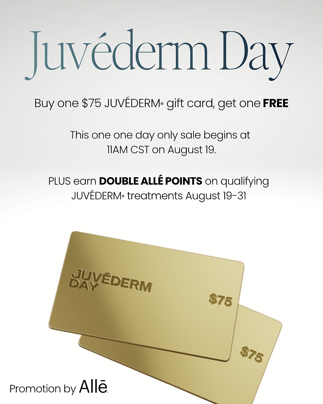Juvéderm Day promotional gift card offer details.