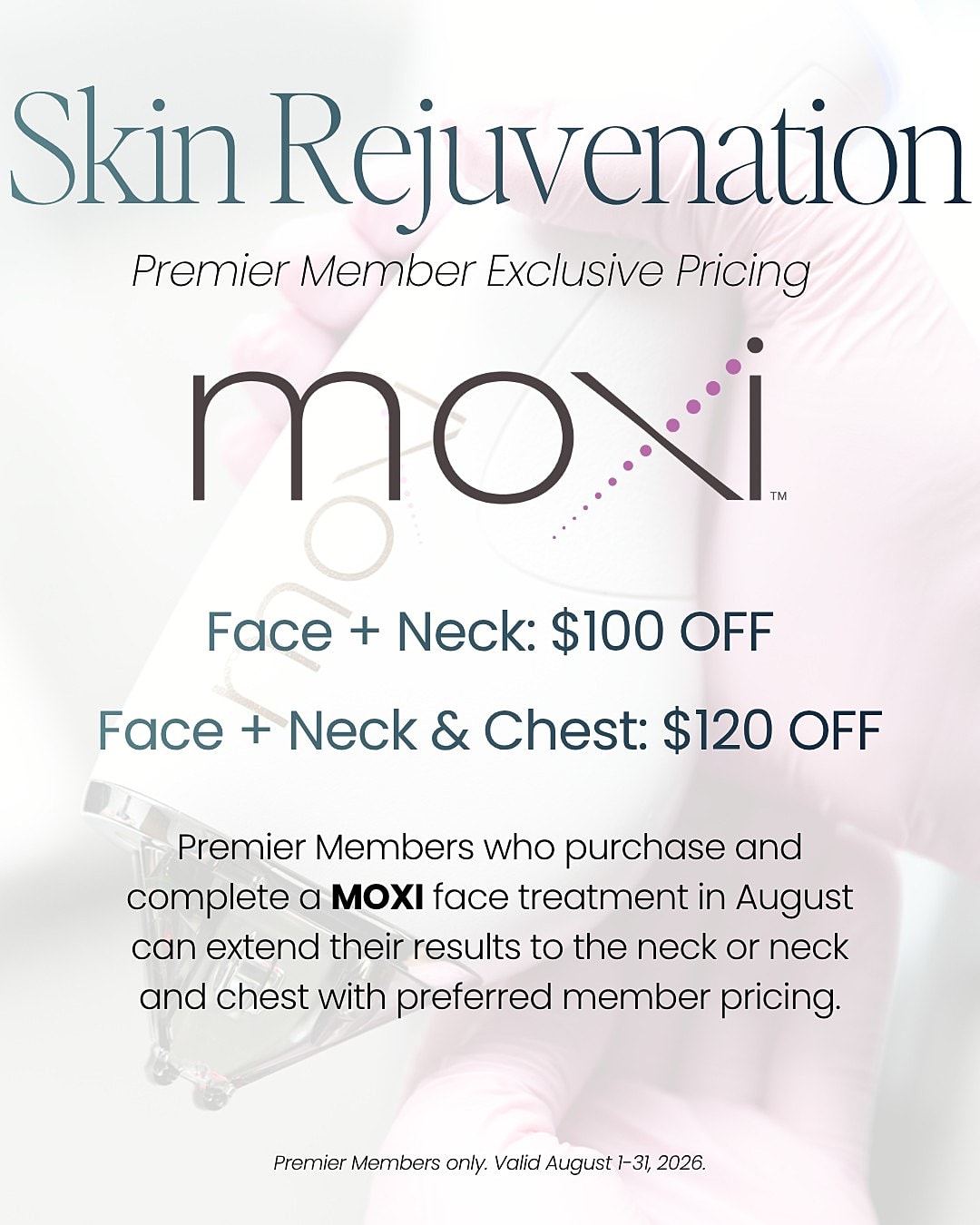 Skin rejuvenation promotional offer for premier members